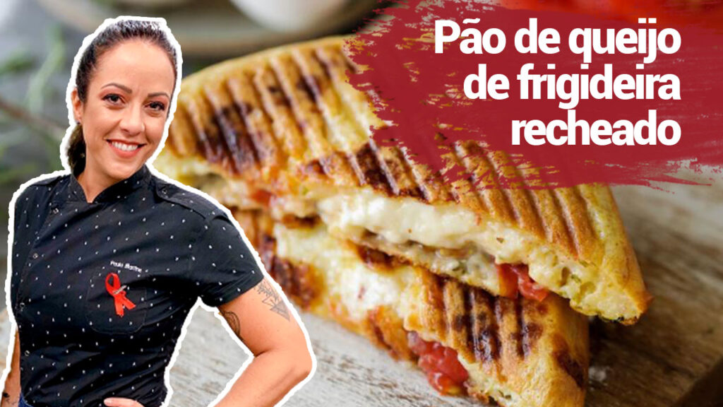 Pão de queijo de frigideira recheado
